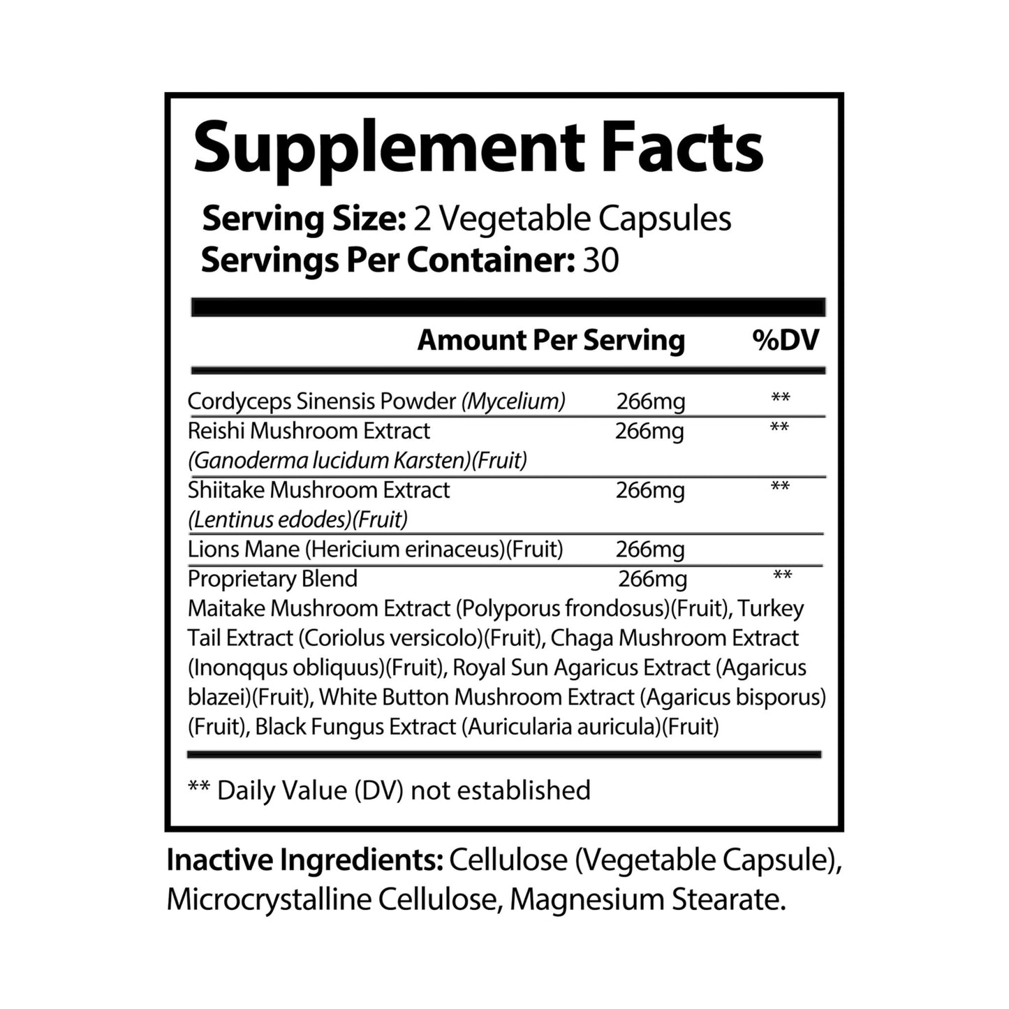 The Daily Formula - Mushroom Blend Supplement (60 Capsules)