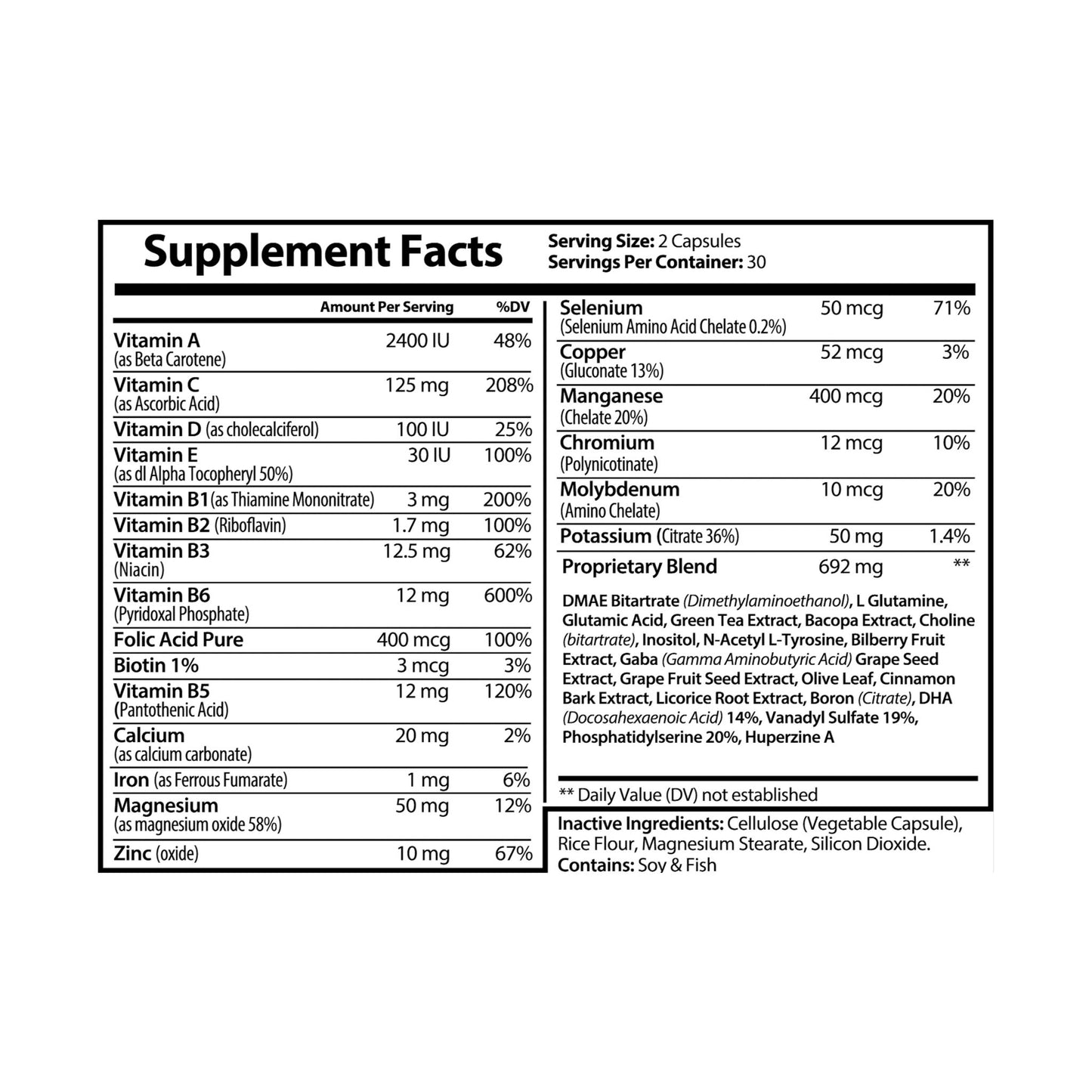 The Daily Formula - Brain Support Complex Supplement (60 Capsules)