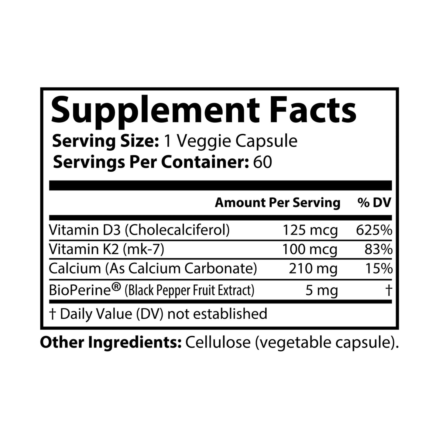 The Daily Formula - Vitamin K2 + D3 Supplement (60 Capsules)