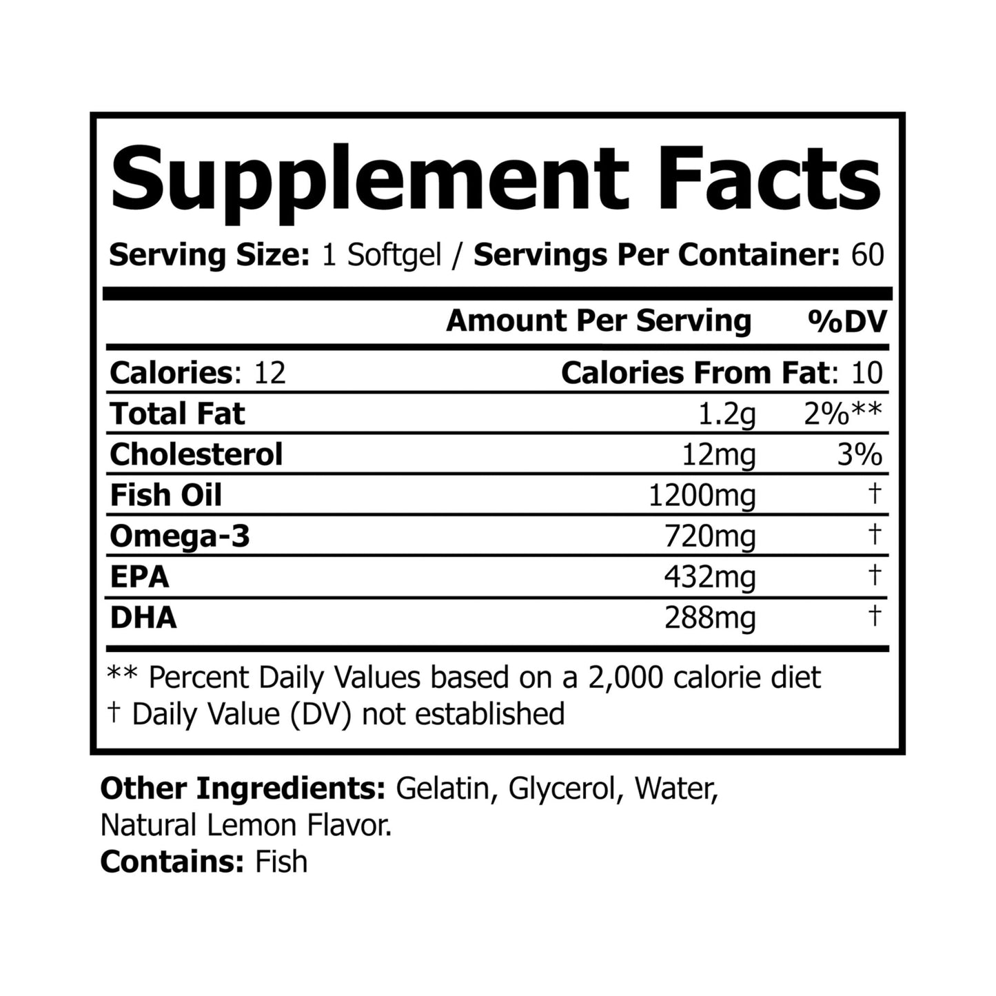 The Daily Formula - Omega 3 Fish Oil Supplement (60 Softgels)