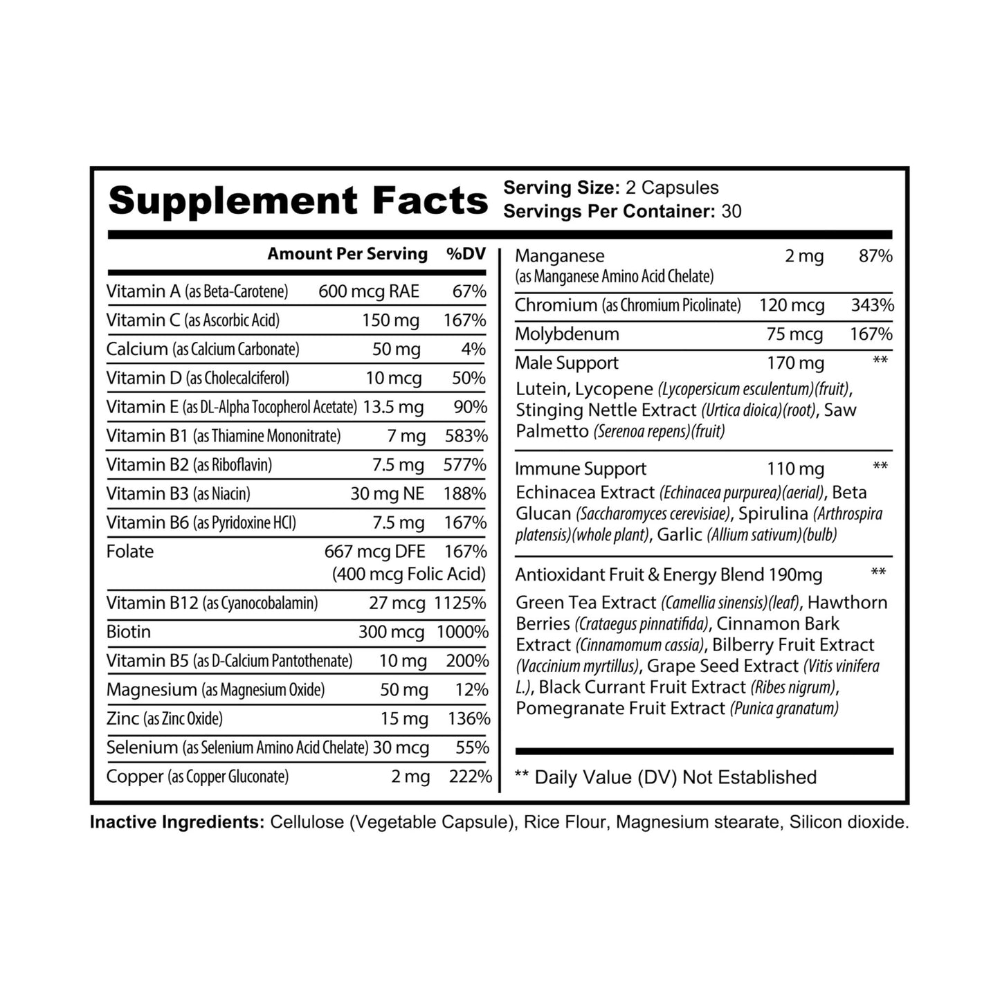 The Daily Formula - Multivitamin for Men Supplement (60 Capsules)