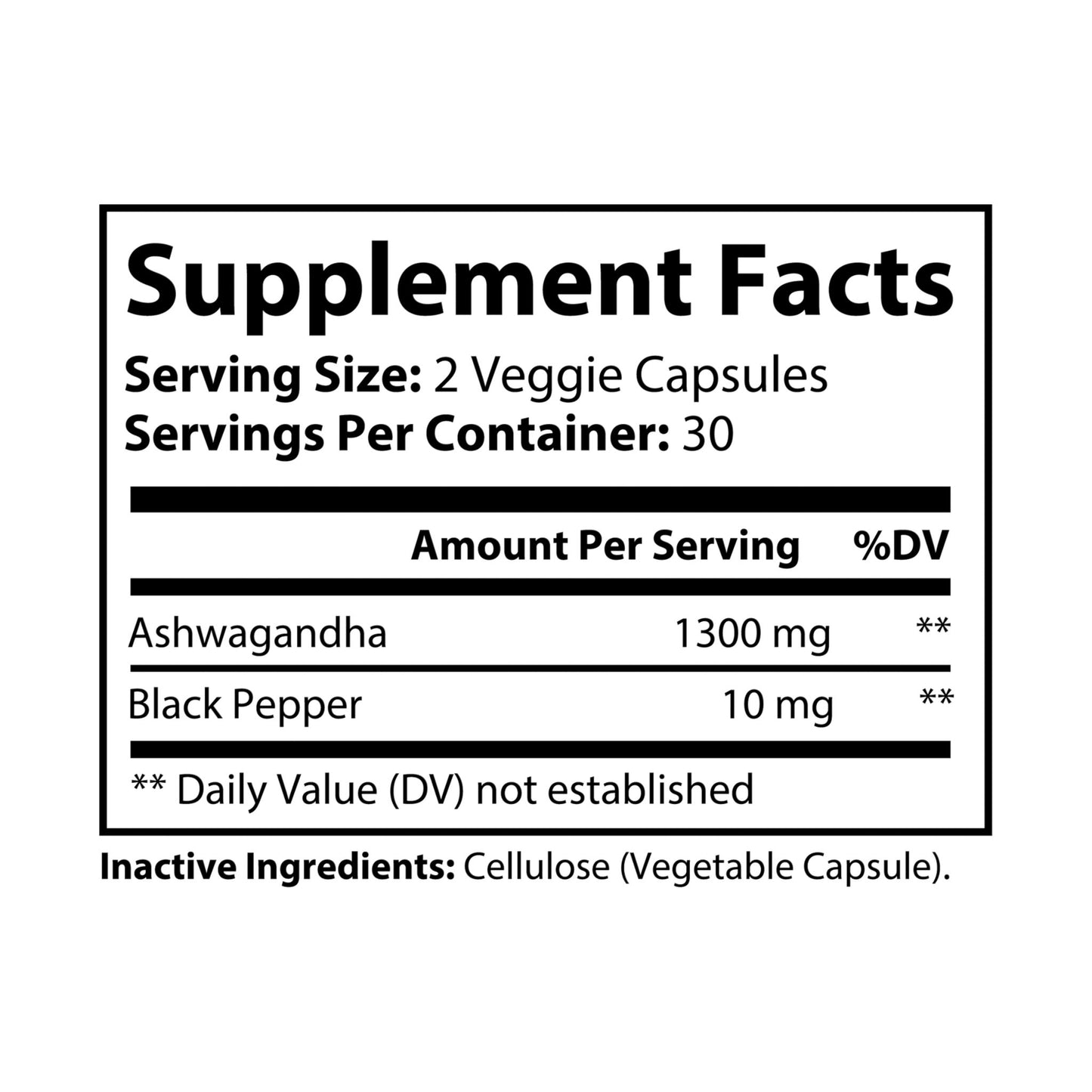 The Daily Formula - Ashwagandha and Black Pepper Supplement (60 capsules)