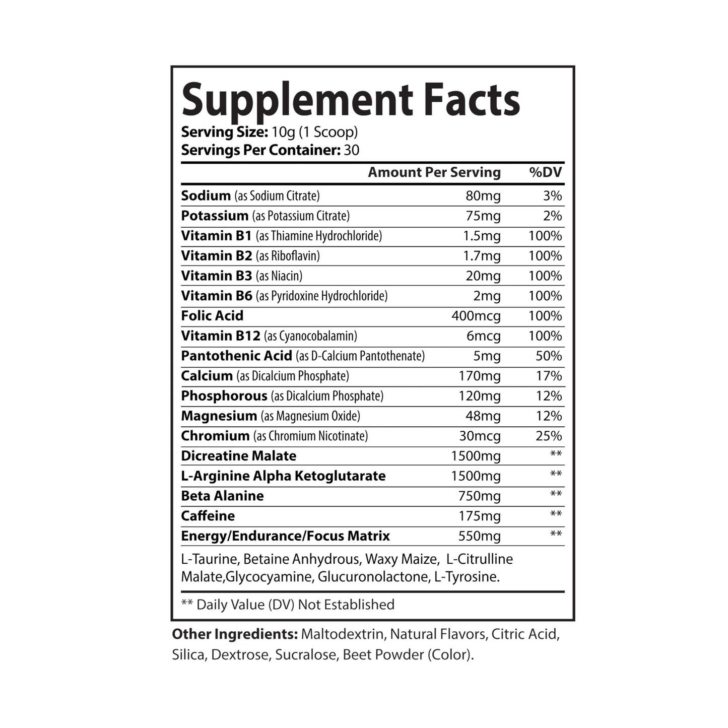 The Daily Formula - Pre-Workout Supplement, Watermelon (300g, 10.58oz)